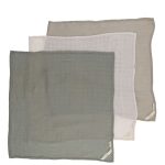 Konges Slojd - 3 Pack Muslin Cloths Lime Stone - Lime Stone