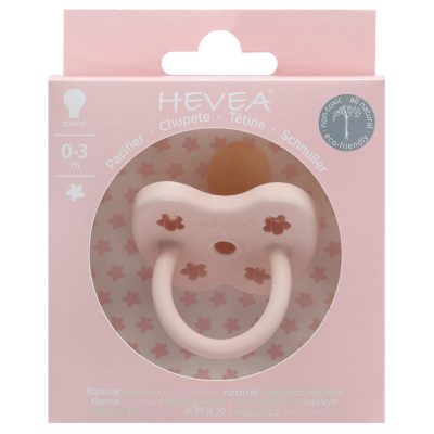 Hevea - Fopspeen Met Rond Speentje 0-3 Maanden - Powder Pink