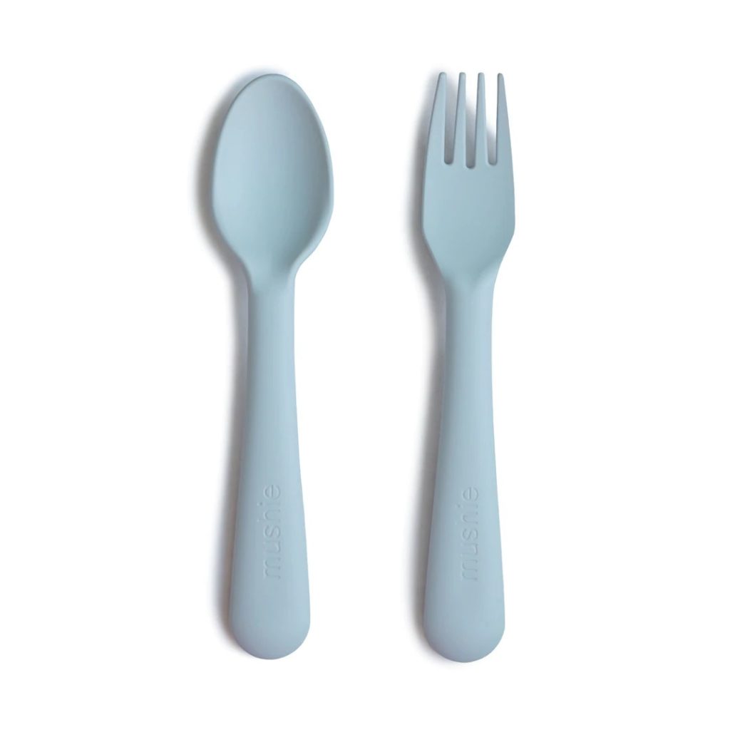 Mushie - Fork & Spoon - Powder Blue