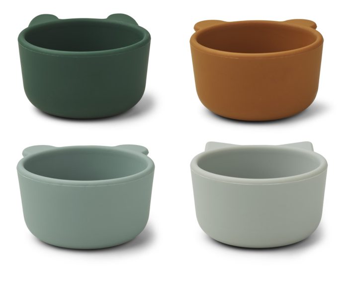 Liewood - Malene Silicone Bowl - 4 Pack - Green Multi Mix