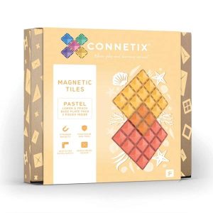 Connetix - Magnetic Tiles - Lemon&peach - Base Plate Back - 2 pieces - Pastel