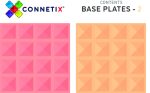 Connetix - Magnetic Tiles - Lemon&peach - Base Plate Back - 2 pieces - Pastel