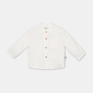 My Little Cozmo - Linen Baby Shirt - Ivory
