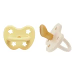 Hevea - Fopspeen Orthodontic Speentje 2 Pack 3-36 Maanden - Pale Butter/Milky White