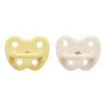 Hevea - Fopspeen Orthodontic Speentje 2 Pack 3-36 Maanden - Pale Butter/Milky White