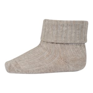 MP Denmark - Cotton Rib Baby Socks - Beige Melange