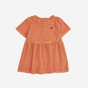 Bobo Choses - Baby Orange Stipes Terry Dress - Orange