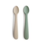 Mushie - Baby Spoon 2 Stuks - Cambridge Blue/Shifting Sand