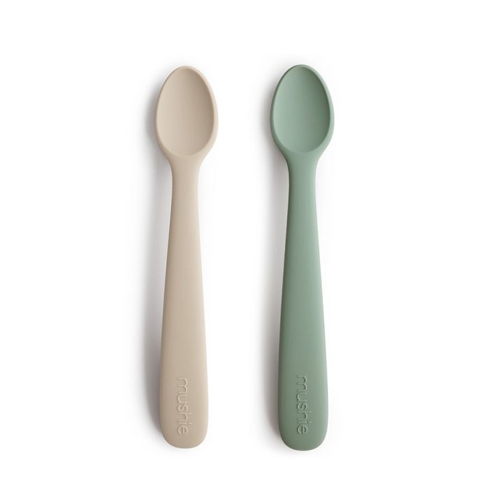 Mushie - Baby Spoon 2 Stuks - Cambridge Blue/Shifting Sand