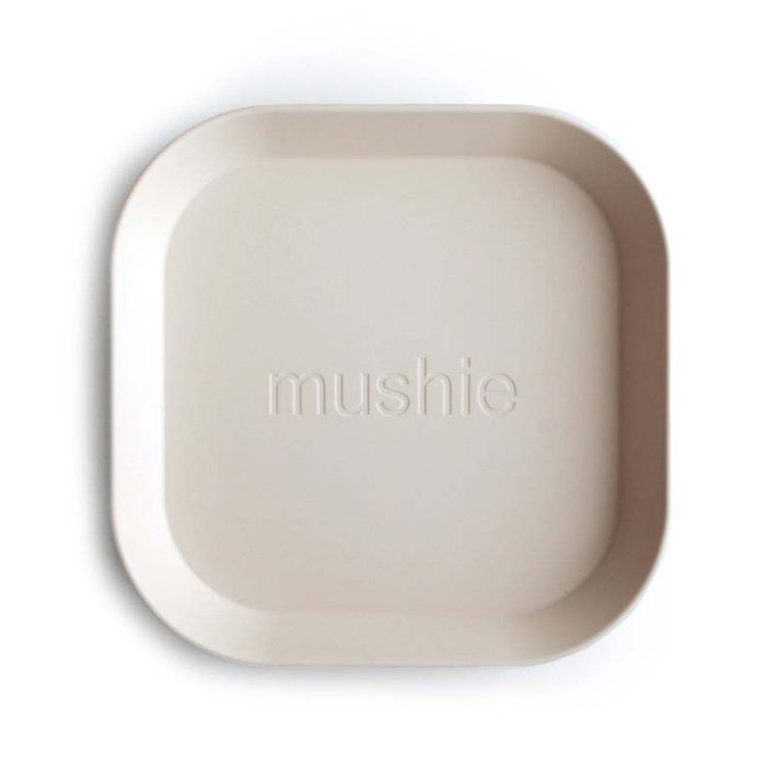 Mushie - Square Dinnerware Plates - 2 Stuks - Ivory
