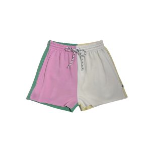 Cos I Said So - Jog Short Colorblock Cut Off - Offwhite/Pink Lavender/Spruce Green/Anise Flower