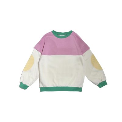 Cos I Said So - Winged Sweater Color Block - Offwhite/Pink Lavender/Spruce Green/Anise Flower