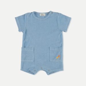 My Little Cozmo - Organic Toweling Baby Jumpsuit - Blue
