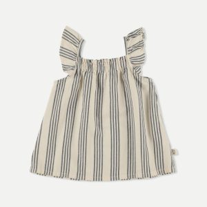 My Little Cozmo - Vintage Stripes Baby Dress - Ivory