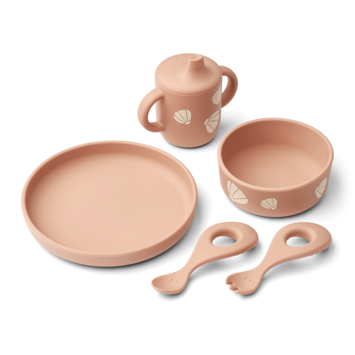 Liewood - Ryle Printed Tableware Set - Shell / Pale Tuscany