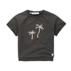 Sproet & Sprout - Sweatshirt loose raglan Palmtrees - Asphalt