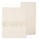 Koeka - Ledikantlaken En Hoeslaken Set Ruffle Faro - Warm White