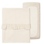 Koeka - Ledikantlaken En Hoeslaken Set Ruffle Faro - Warm White