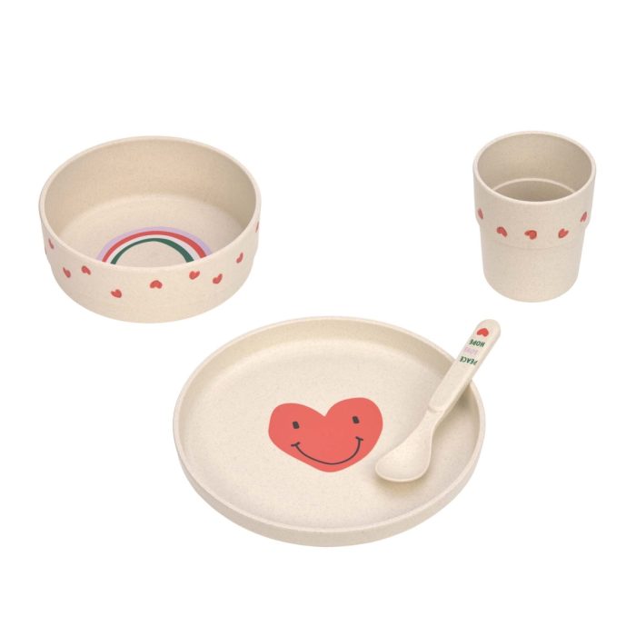 Lassig - Dish Set PP/Cellulose Happy Rascals - Heart Lavender