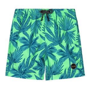 Shiwi - Boys Swim Shorts Palm Leaves - New Neon Green