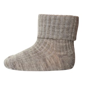 MP Denmark - Wool Rib Baby Socks - Light Brown Melange