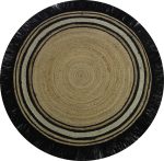 Tapis Petit - Tapijt rond Jute Tess Black - 110x110cm