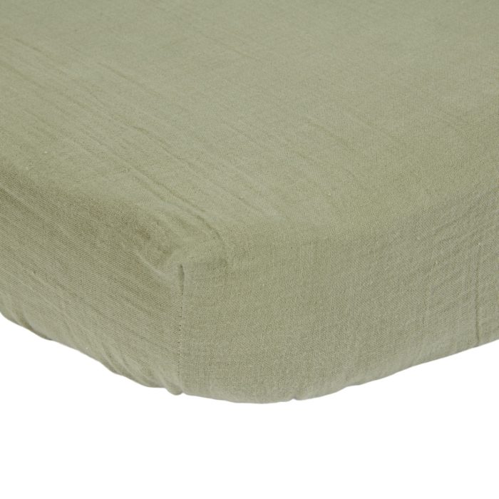 Little Dutch - Hoeslaken hydrofiel 70 x 140/150 cm - Olive