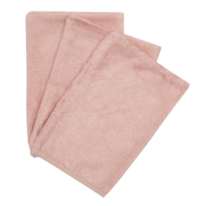 Timboo - Set Van 3 Washandjes - Misty Rose