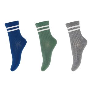 MP Denmark - Ben Socks - 3-Pack - Multi - Blue/Green/Grey