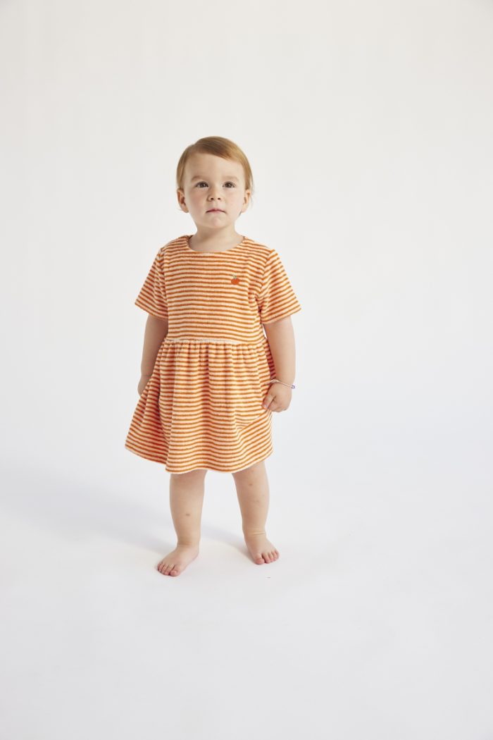 Bobo Choses - Baby Orange Stipes Terry Dress - Orange