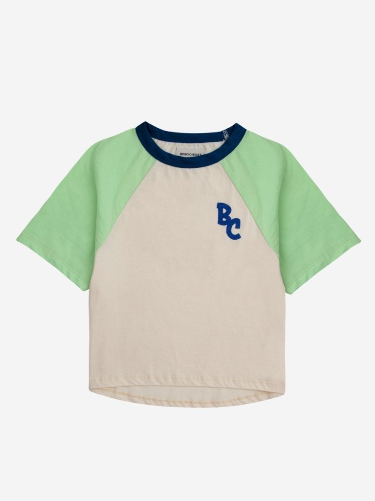 Bobo Choses - Bc Color Block Raglan Sleeves T-Shirt - Jade Green