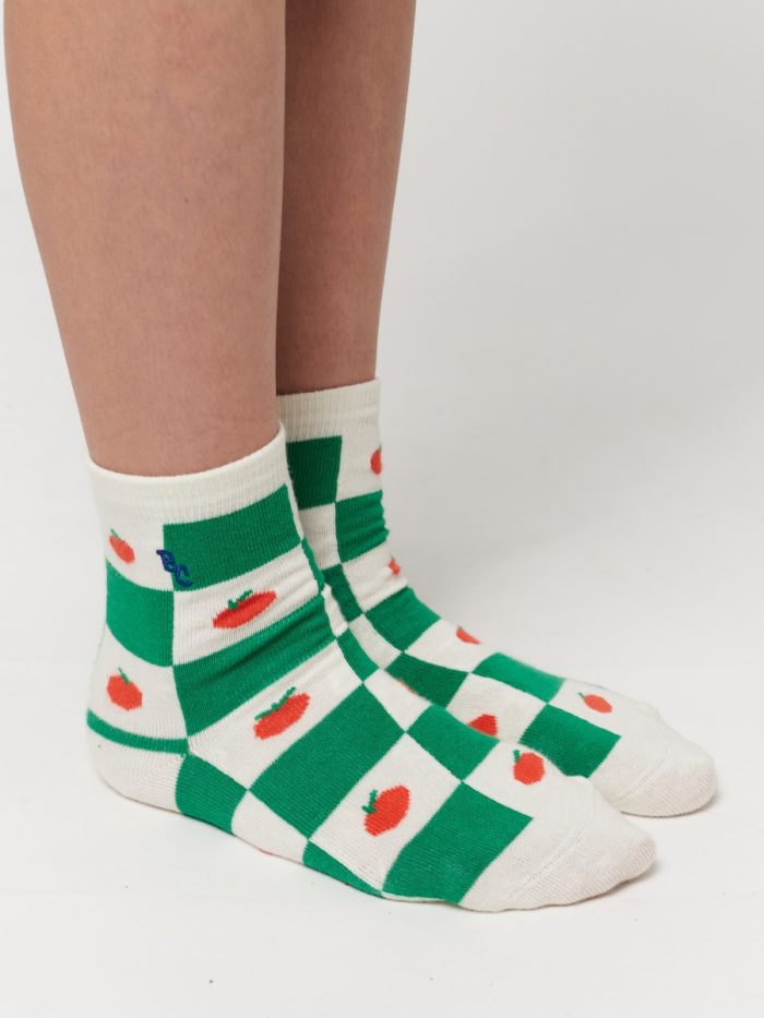 Bobo Choses - Tomato All Over Short Socks - Offwhite
