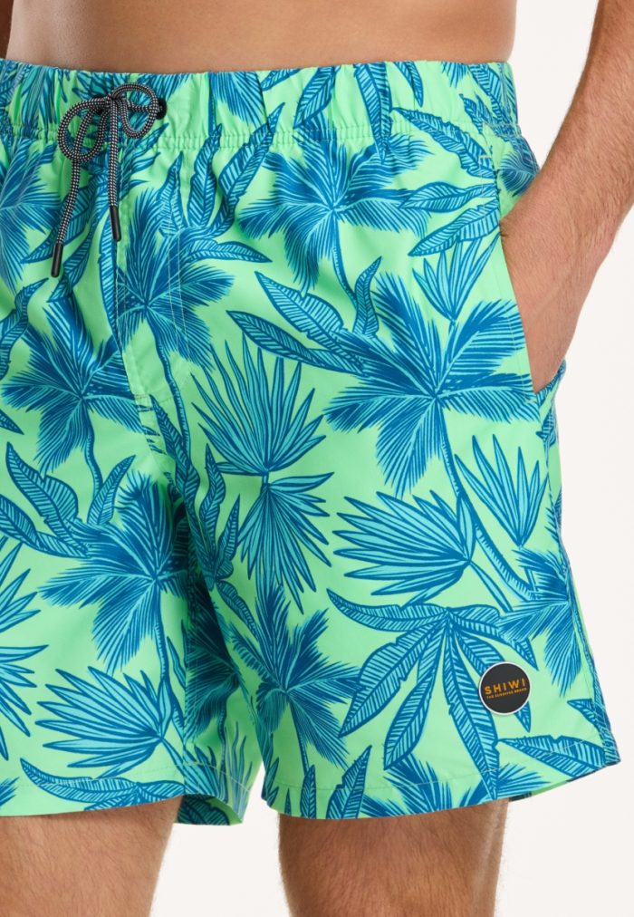 Shiwi - Men Swim Shorts Palm Leaves - New Neon Green