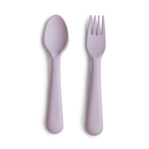 Mushie - Fork & Spoon - Soft Lilac