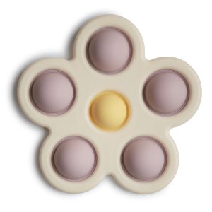 Mushie - Flower Press Toy - Soft Lilac/Daffodil/Ivory