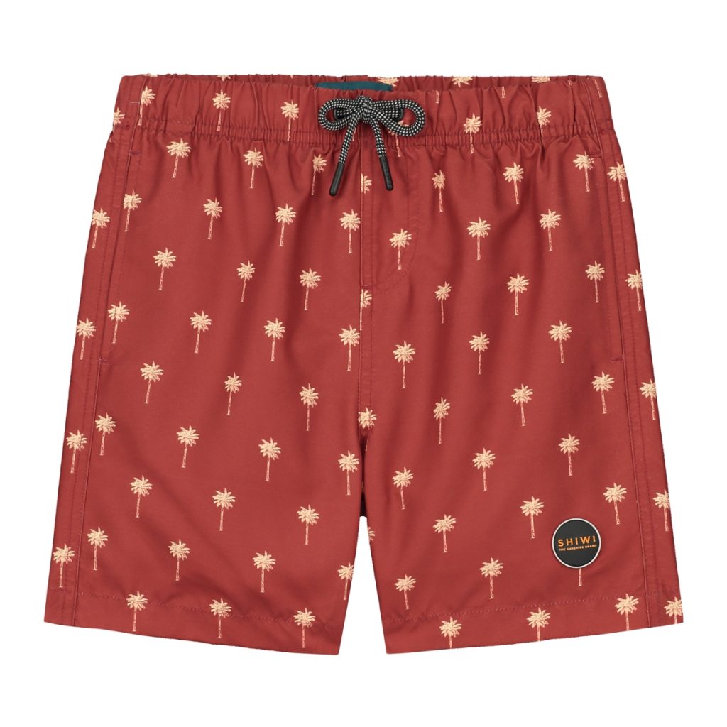 Shiwi - Boys Swimshort Scratched Shiwi Palm - Tandori Spice Brown