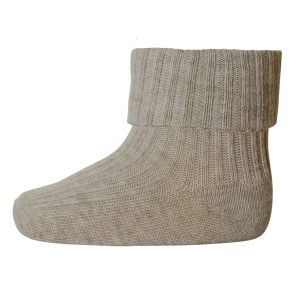 MP Denmark - Cotton Rib Baby Socks - Light Brown Melange