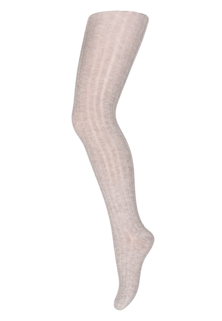 MP Denmark - Cotton Rib Tights - Light Brown Melange