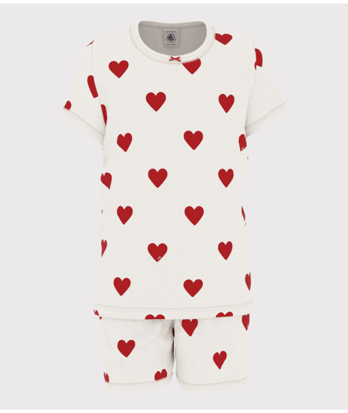 Petit Bateau - Pyjama met korte mouwen - Marshmallow / Terkuit