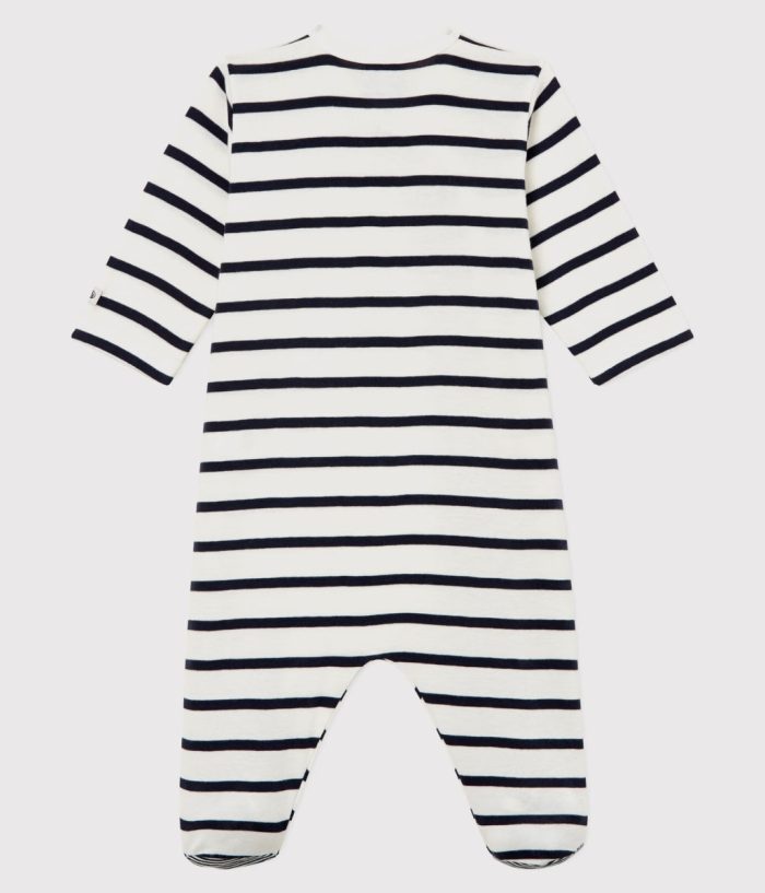 Petit Bateau - Pyjama onesie dors bien - Blauw gestreept