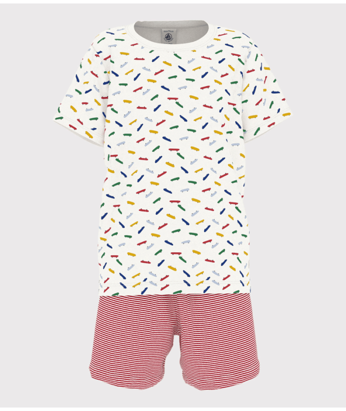 Petit Bateau - Pyjama met korte mouwen - Marshmallow Multicolor