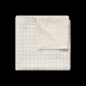 Garbo&friends - Muslin Swaddle Blanket 110x110 cm - Gingham Sky Blue