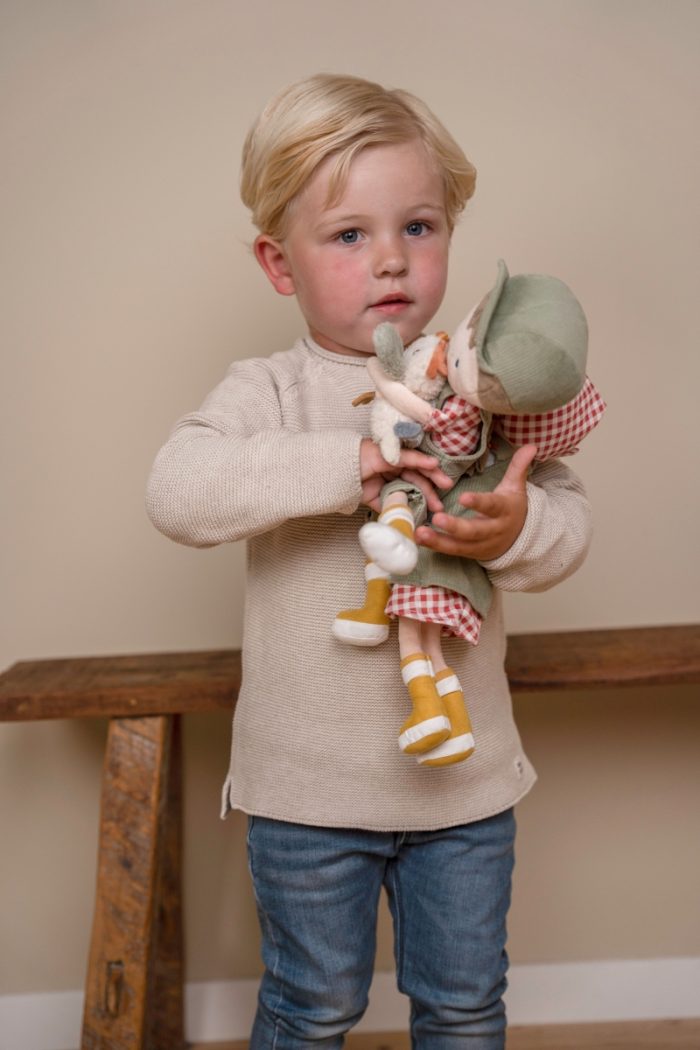 Little Dutch - Knuffelpop Boer Jim Met Kip - 35 CM