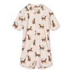 Liewood - Max Printed Shortsleeve Swim Jumpsuit - Leopard / Sandy