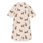 Liewood - Max Printed Shortsleeve Swim Jumpsuit - Leopard / Sandy