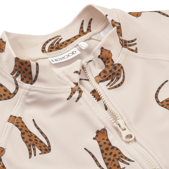 Liewood - Max Printed Shortsleeve Swim Jumpsuit - Leopard / Sandy