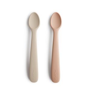 Mushie - Baby Spoon 2 Stuks - Blush/Shifting Sand