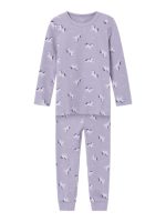 Name it - Nmfnightset Lavender Unicorn Rib Noos - Lavender Aura