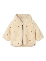 Lil' Atelier - Nbfnalo Loose Sherpa Jacket Lil - Sandshell Emb Hearts