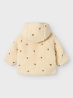 Lil' Atelier - Nbfnalo Loose Sherpa Jacket Lil - Sandshell Emb Hearts